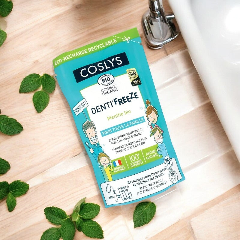 Recharge dentifrice famille BIO menthe sans fluor - 350g - Coslys