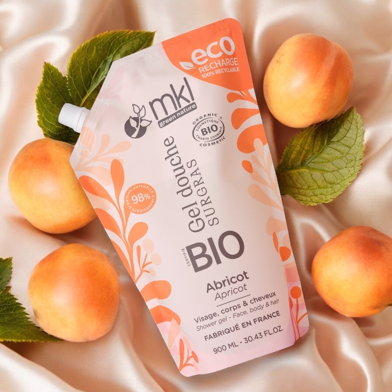 Recharge gel douche bio abricot 900 ml mkl green nature 3