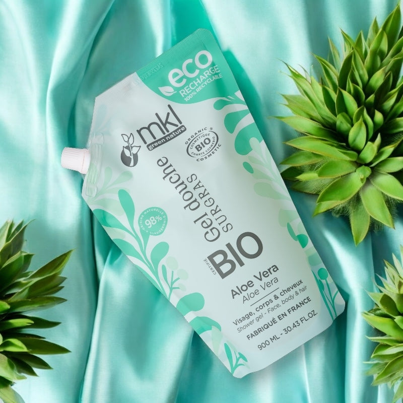 Recharge gel douche bio aloe vera 900 ml mkl green nature 3