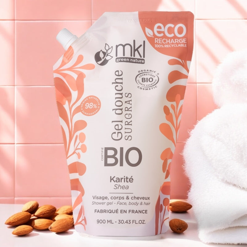 Recharge gel douche bio beurre de karite 900 ml mkl green nature 2