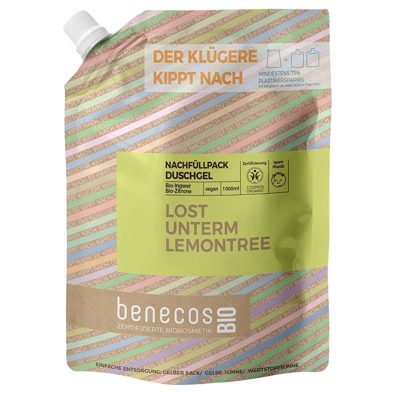 Benecos Bio-Duschgel Ingwer &amp; Zitrone Nachfüllpackung - 1L