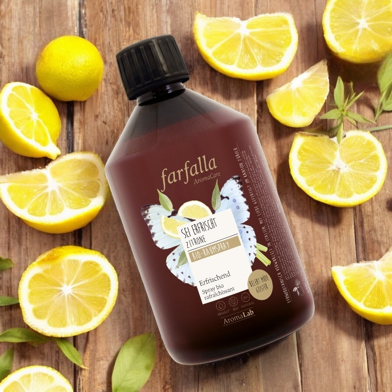 Nachfüllpackung für erfrischendes Bio-Zitronen-Raumspray – 500 ml – Farfalla