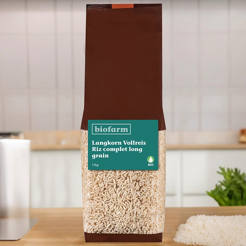 Bio-Langkorn-Vollkornreis – 1 kg – Biofarm
