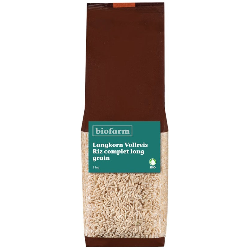 Bio-Langkorn-Vollkornreis – 1 kg – Biofarm