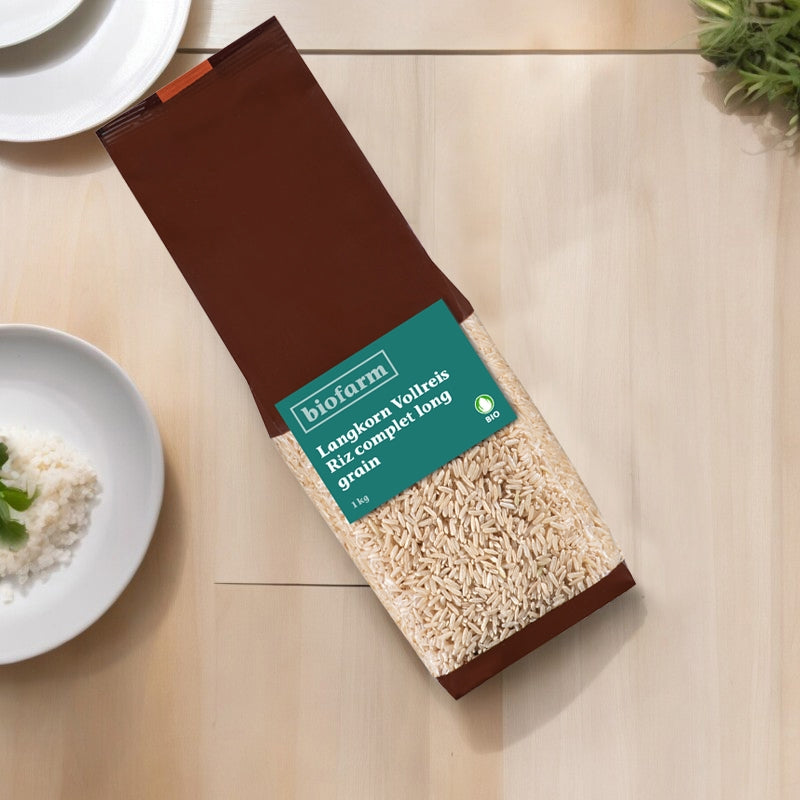 Bio-Langkorn-Vollkornreis – 1 kg – Biofarm