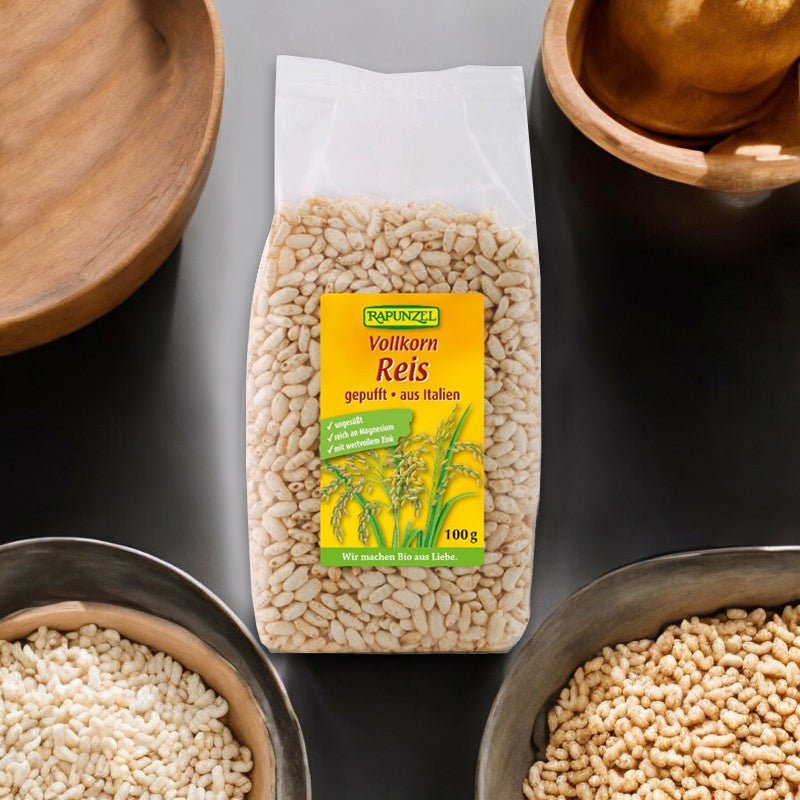 Riz complet soufflé & non sucré BIO - 100g - Rapunzel