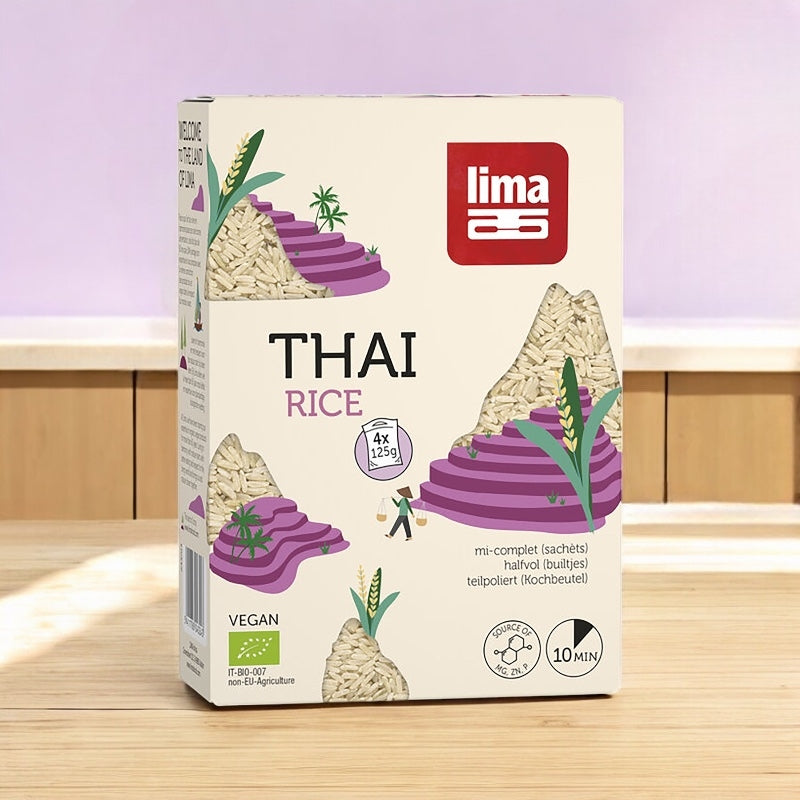 Riz thaï mi-complet BIO - 4x125g - Lima
