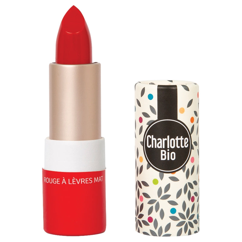 Matter Lippenstift, echtes Rot, Bio – 3,5 g – Charlotte Bio