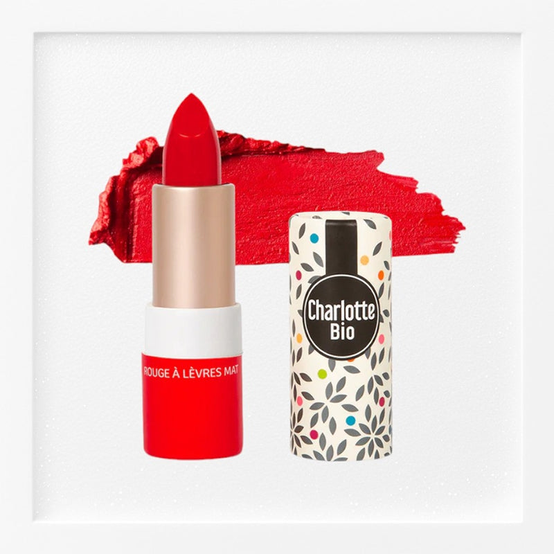 Matter Lippenstift, echtes Rot, Bio – 3,5 g – Charlotte Bio