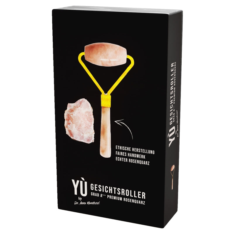 Einfacher Rosenquarz-Gesichtsmassageroller – Yù Beauty