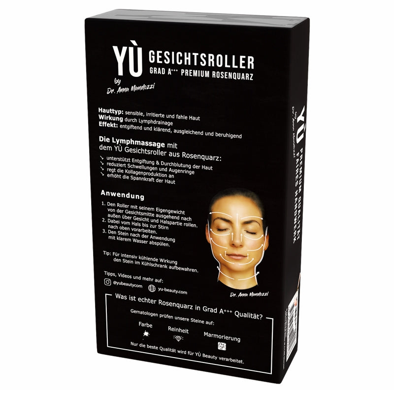 Einfacher Rosenquarz-Gesichtsmassageroller – Yù Beauty