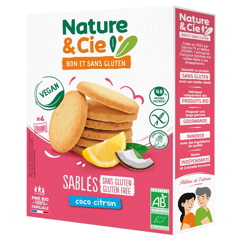 Bio-Kokos-Zitronen-Shortbread-Kekse – 120 g – Nature&amp;Cie