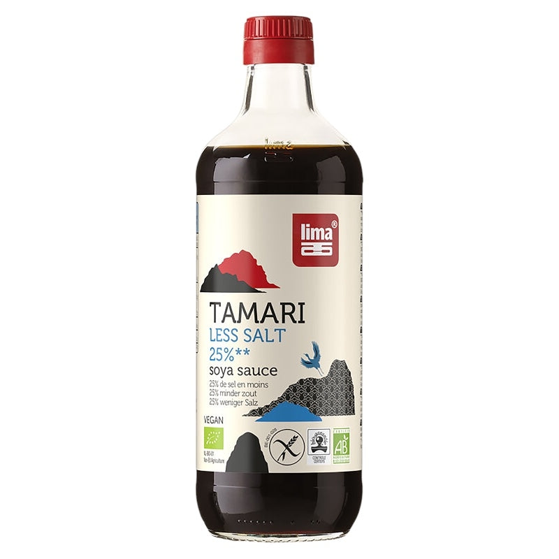 Bio-Tamari-Sojasauce mit 25 % weniger Salz – 500 ml – Lima