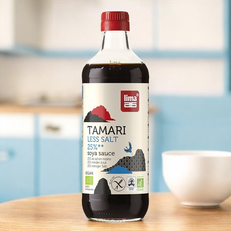 Bio-Tamari-Sojasauce mit 25 % weniger Salz – 500 ml – Lima