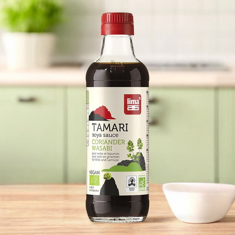 Bio-Sojasauce mit Koriander und Wasabi – 250 ml – Lima