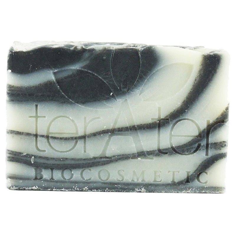 Bio-Zebra-Seife mit Jojobaöl, Reismilch und Aktivkohle – 100 g – terAter