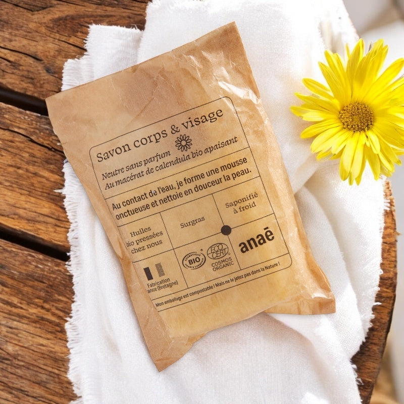 Savon corps et visage neutre bio calendula 100 g anae 3