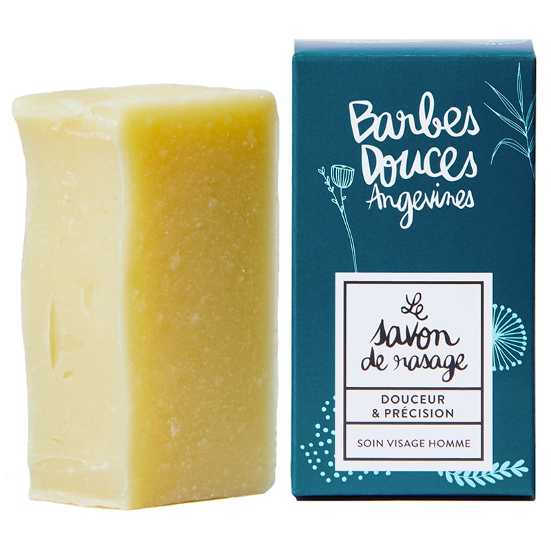 Bio-Rasierseife für Männer mit Sheabutter und Hanf – 100 g – Douces Angevines