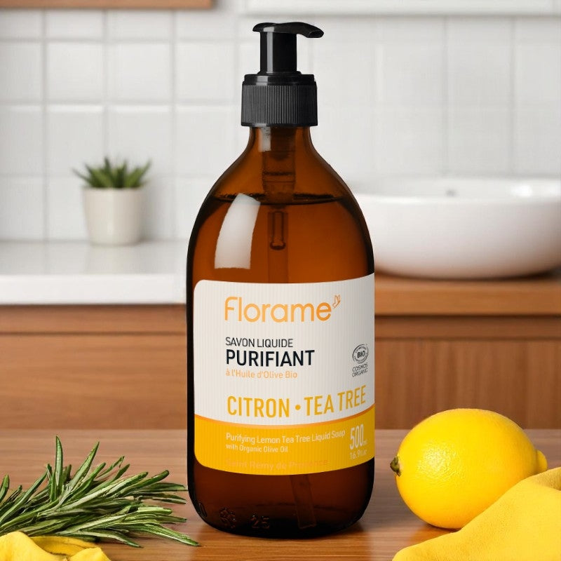 Savon liquide BIO citron & tea tree - 500ml - Florame