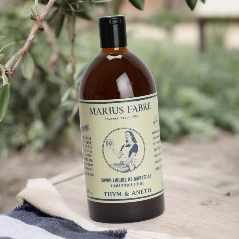 Flüssige Marseiller Seife mit Thymian und Dill - 1L - Marius Fabre