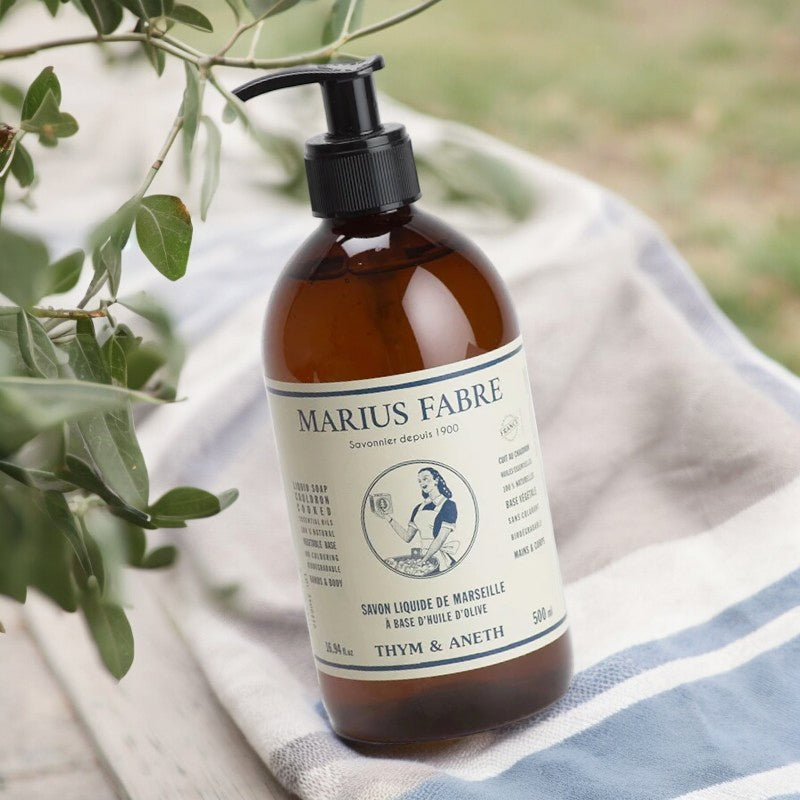 Flüssige Marseiller Seife mit Thymian und Dill – 500 ml – Marius Fabre