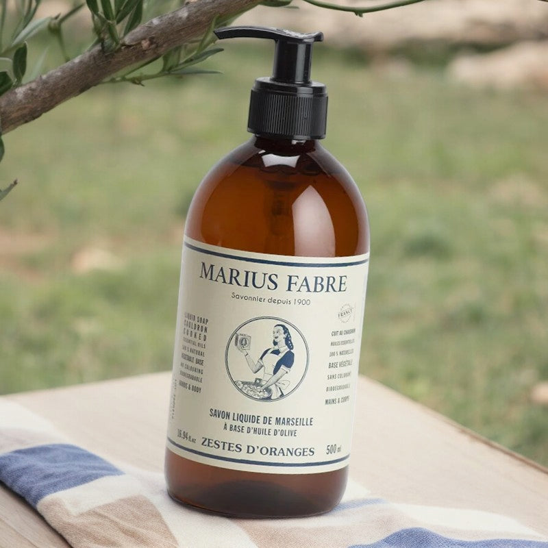 Flüssige Marseiller Seife mit Orangenschale - 500 ml - Marius Fabre