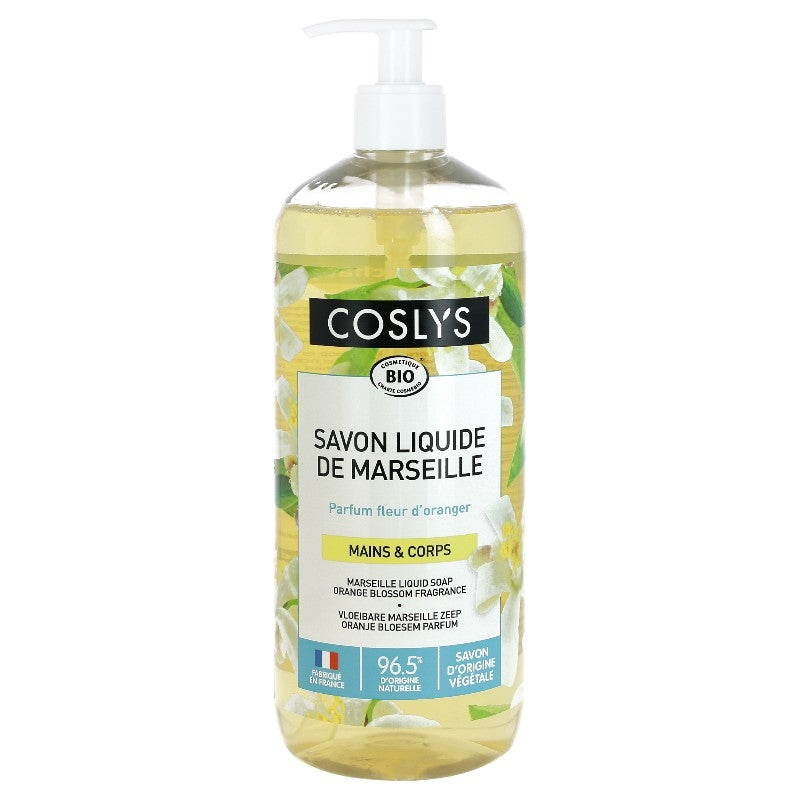 Savon liquide de Marseille BIO fleur d'oranger - 1l - Coslys
