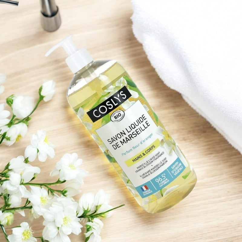 Savon liquide de Marseille BIO fleur d'oranger - 1l - Coslys