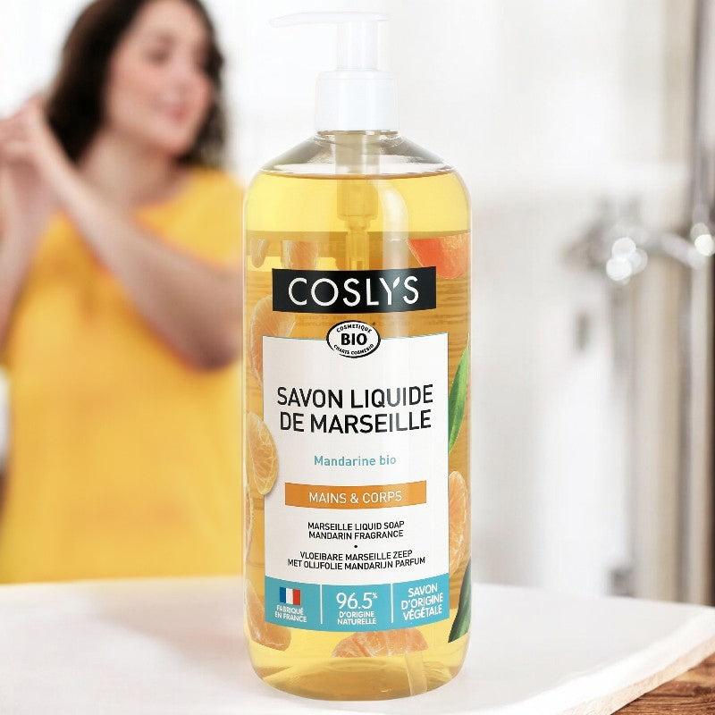 Savon liquide de Marseille BIO olive & mandarine - 1l - Coslys