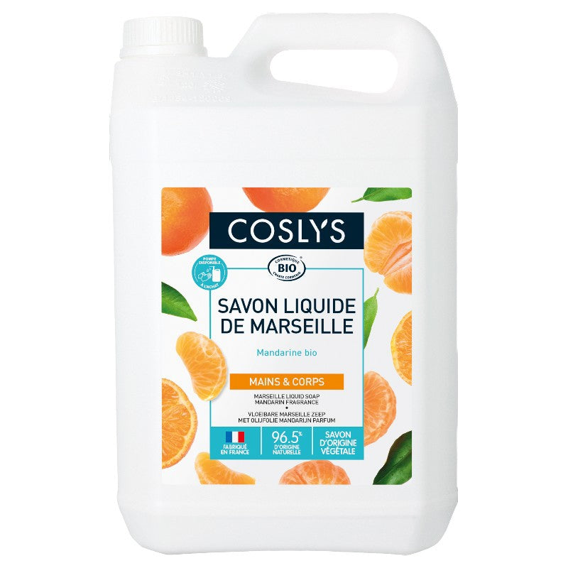 Savon liquide de Marseille BIO olive & mandarine - 5l - Coslys