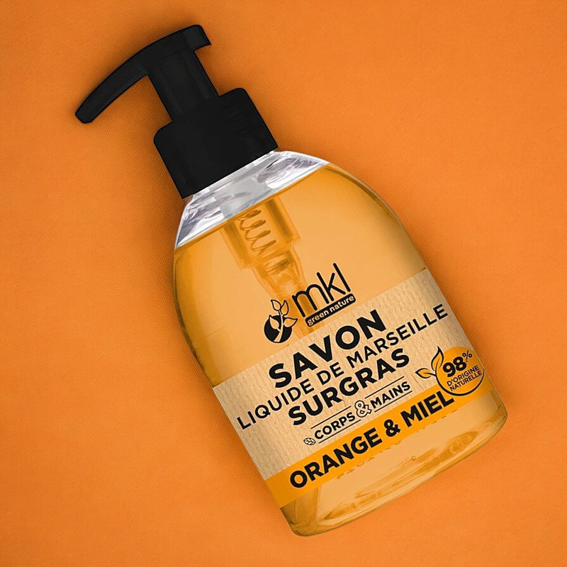 Savon liquide de Marseille orange & miel - 300ml - MKL Green Nature