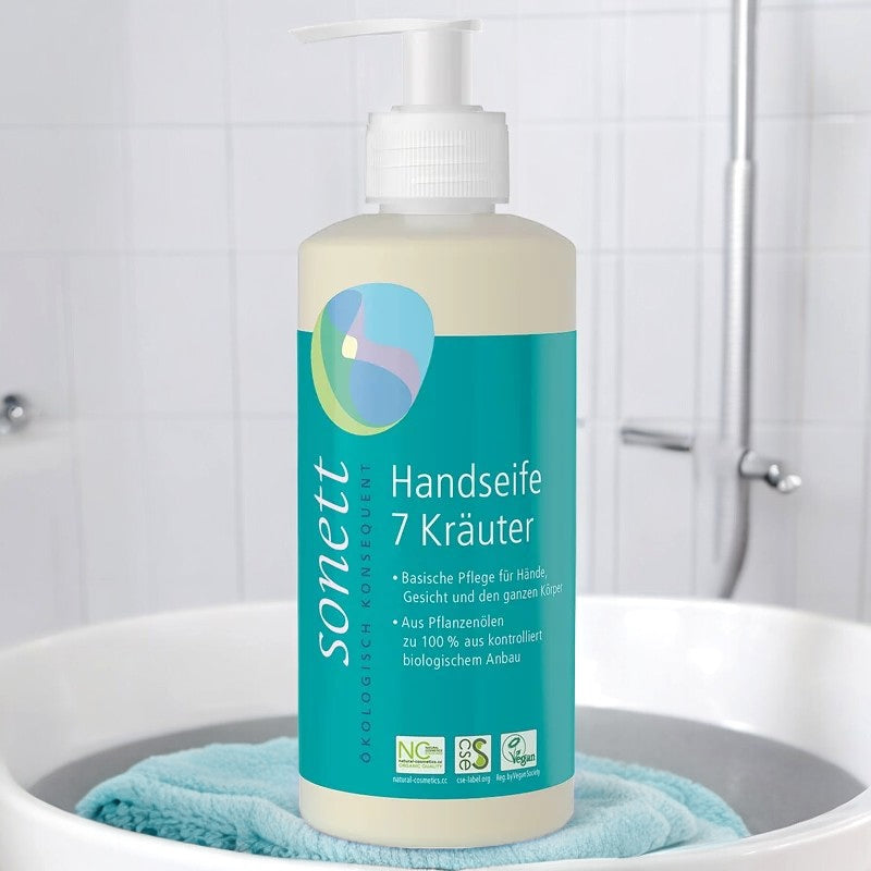 Savon liquide mains, visage & corps 7 plantes ECO - 300ml - Sonett﻿