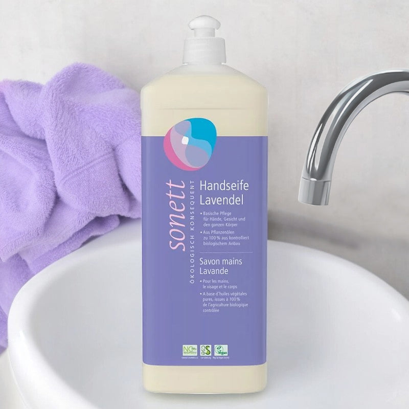Savon liquide mains, visage & corps lavande ECO - 1l - Sonett﻿
