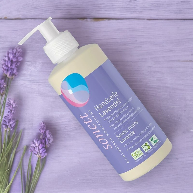 ECO Lavendel Flüssigseife für Hände, Gesicht und Körper – 300 ml – Sonett