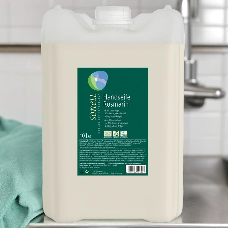 Savon liquide mains, visage & corps romarin ECO - 10l - Sonett﻿
