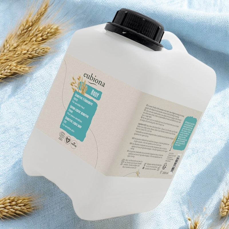Flüssige Bio-Handseife für empfindliche Haut mit Hafer – 2 l – Eubiona