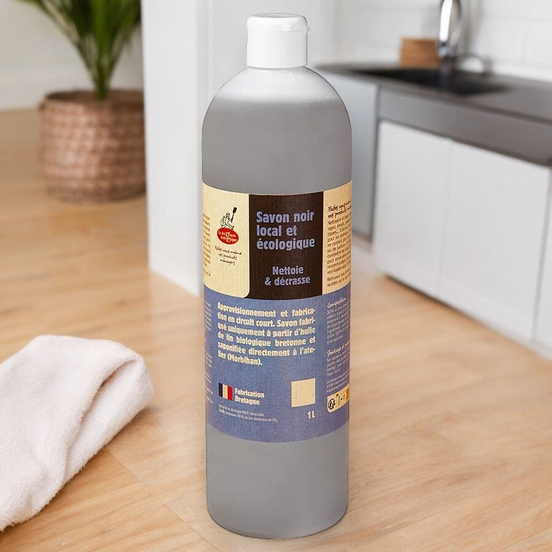 Savon noir liquide huile de lin BIO - 1l - La droguerie écologique