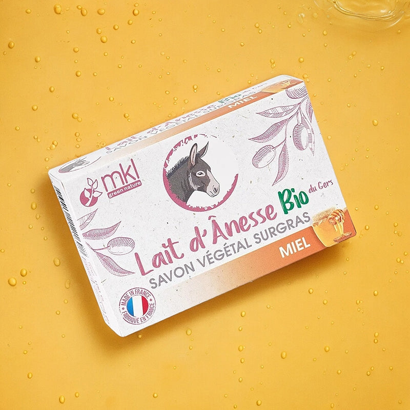 Savon surgras lait d'ânesse BIO miel - 100g - MKL Green Nature