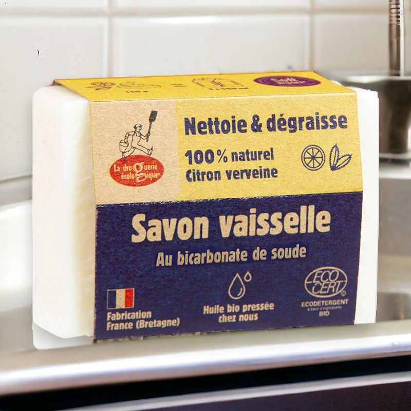 Savon vaisselle bicarbonate & citron - 150g - La droguerie écologique