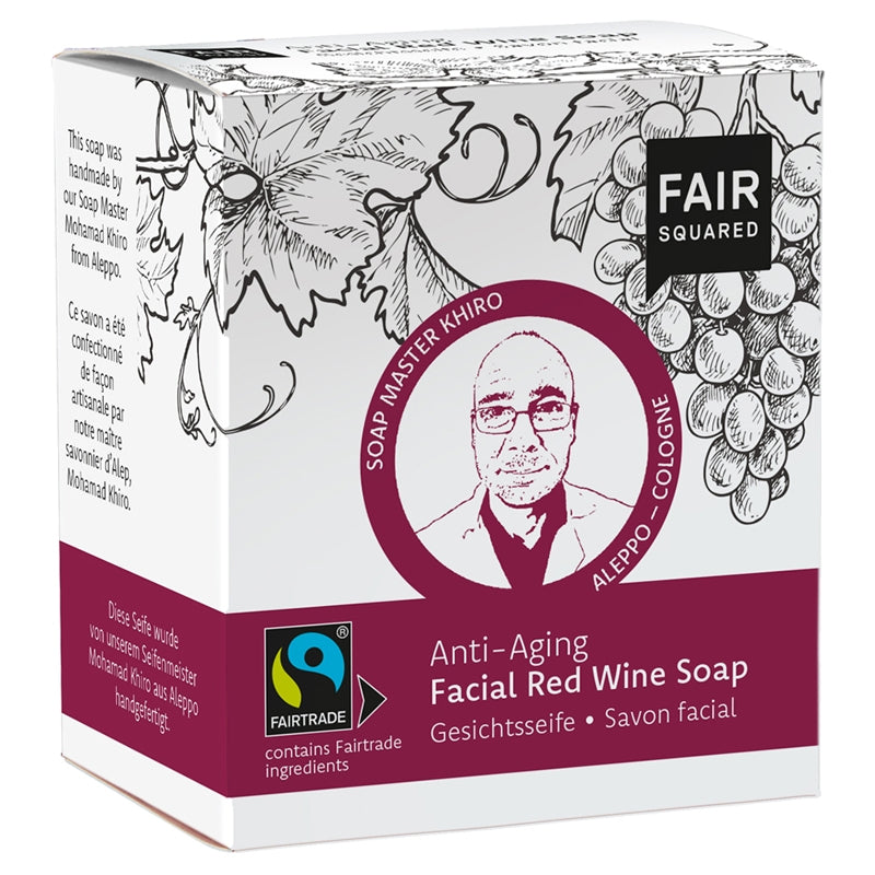 Bio-Rotwein-Gesichtsseife – 2 x 80 g – Fair Squared