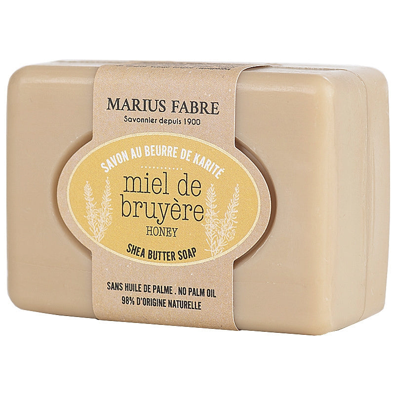Savonnette au beurre de karite au miel de bruyere 100 g marius fabre