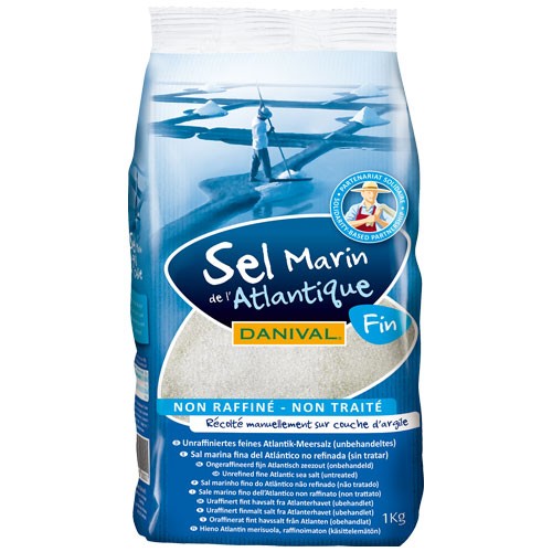 Feines Atlantik-Meersalz - 1 kg - Danival