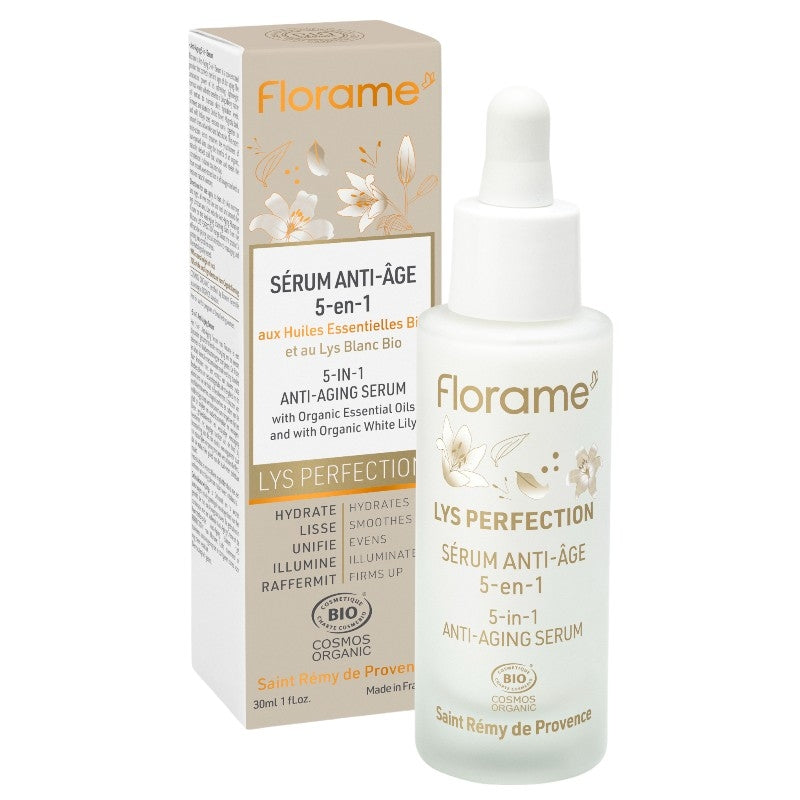 Sérum anti-âge 5-en-1 BIO lys blanc - 30ml - Florame