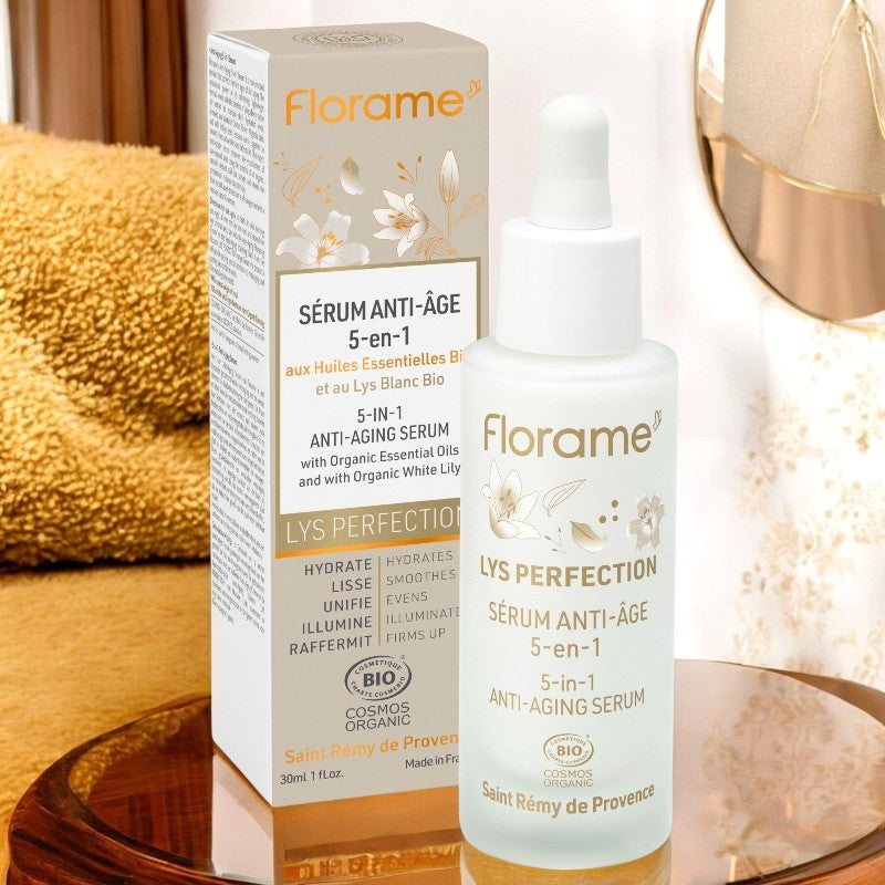 Sérum anti-âge 5-en-1 BIO lys blanc - 30ml - Florame