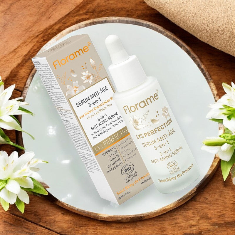 Sérum anti-âge 5-en-1 BIO lys blanc - 30ml - Florame