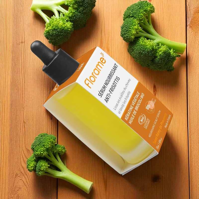 Nährendes Anti-Frizz-Serum mit Bio-Keratin und Brokkoli – 50 ml – Florame