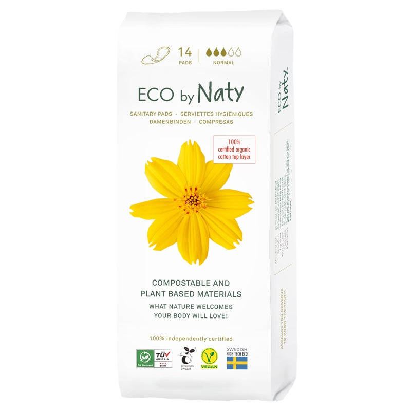 Normale ECO Damenbinden für leichte bis mittlere Blutungen – 14er-Pack – Naty
