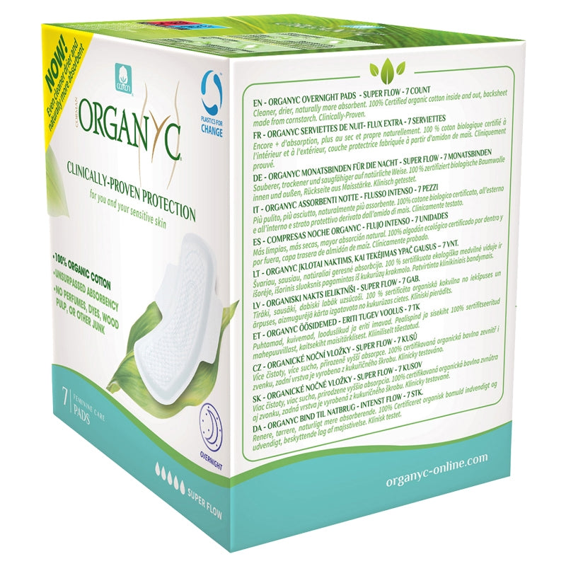 Organyc Bio-Nachtbinden &amp; Flügel – Sehr starke Blutung – 7 Stück