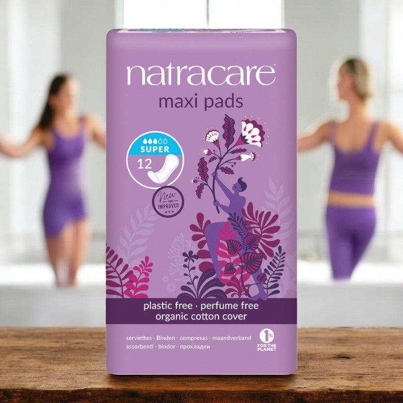 Super Bio-Damenbinden, mittlere bis starke Blutung – 12er-Packung – Natracare