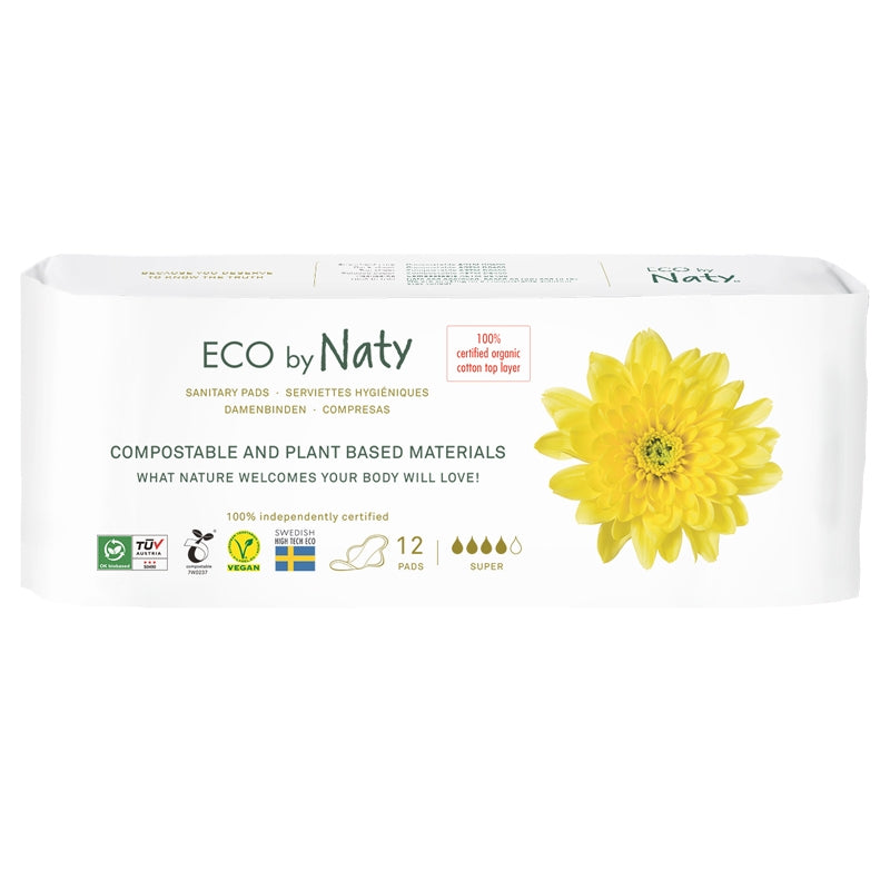 Serviettes hygiéniques Super ECO flux fort - 12 pièces - Naty